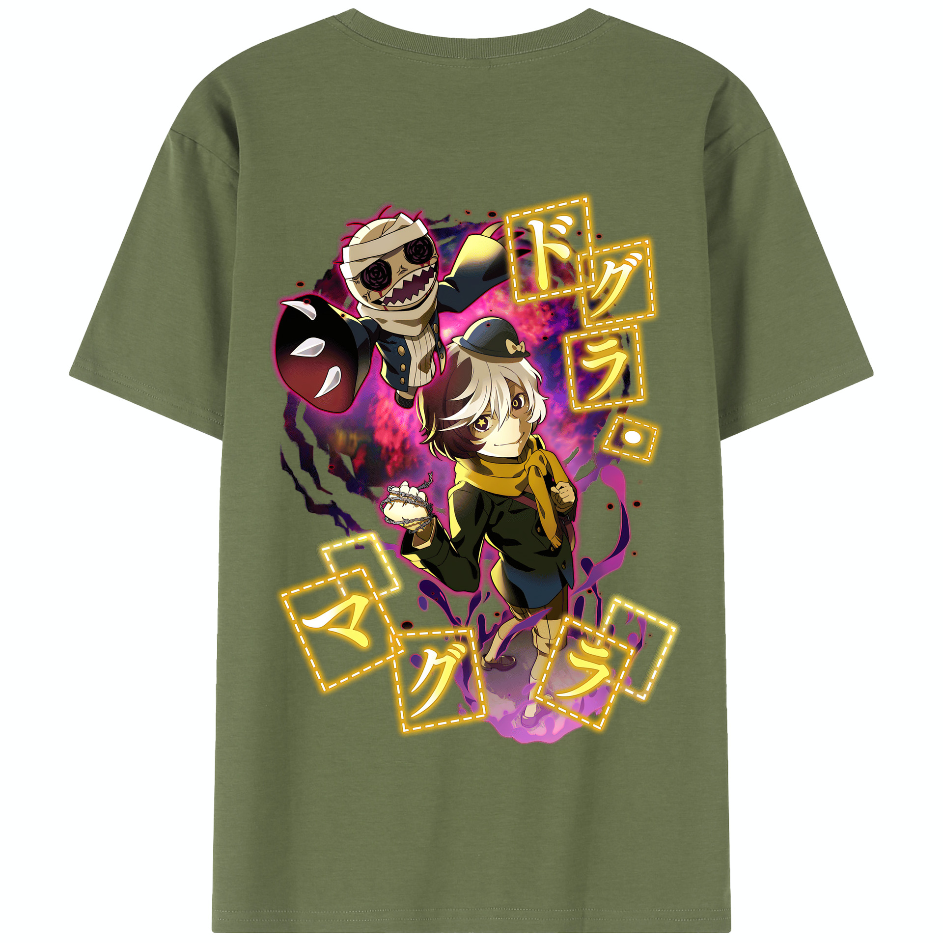 （画像用） 文豪ストレイドッグス Bungo Stray Dogs 綿100％半袖Tシャツ（背面プリント）
